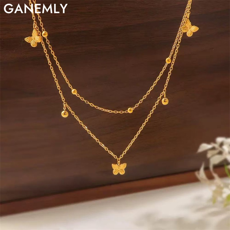قلادة GANEMLY من الفولاذ المقا - مراجعة Butterfly Clasp Deployant وسعره