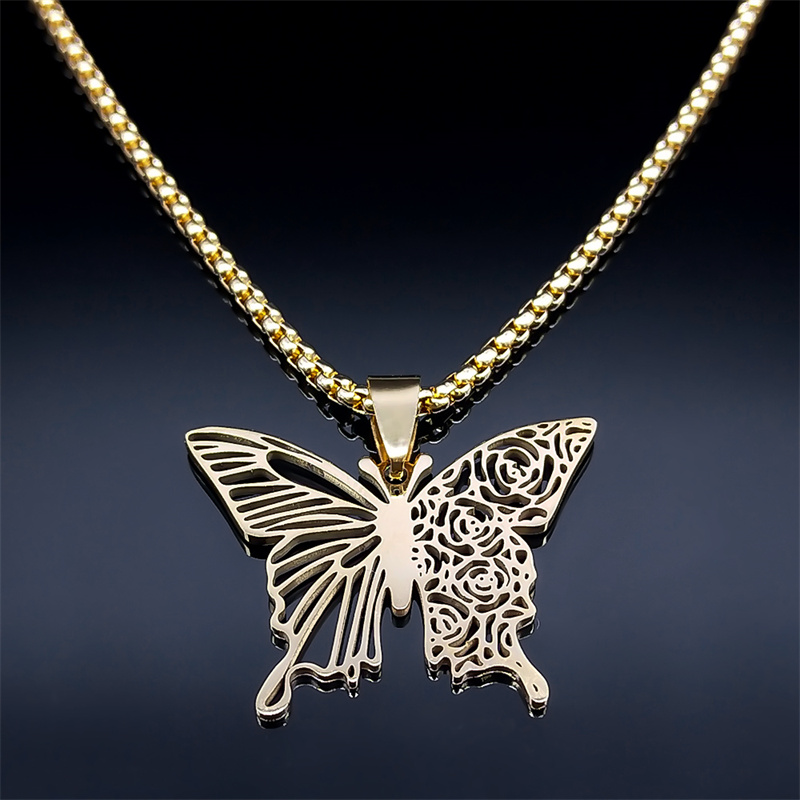 قلادة بتصميم فراشة وردة جمالية - مراجعة Butterfly Clasp Deployant وسعره