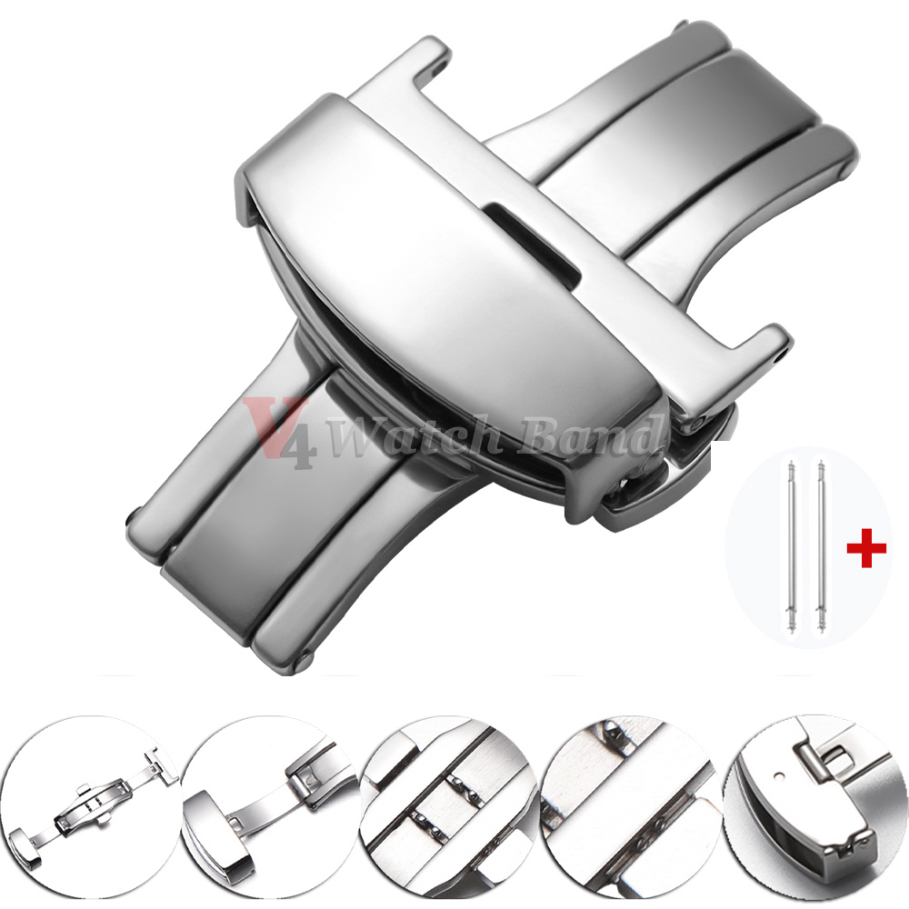مشبك ساعة مزدوج الأزرار مصقول  - مراجعة Butterfly Clasp Deployant وسعره